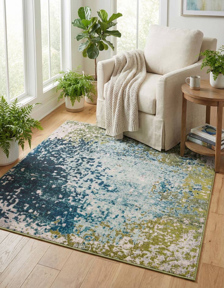 Detail image of 5' x 5'  Washable Casablanca Square Rug