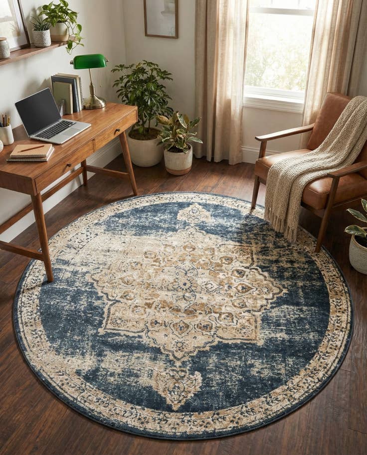 Detailansicht von 185cm x 185cm Villa Rund Teppich