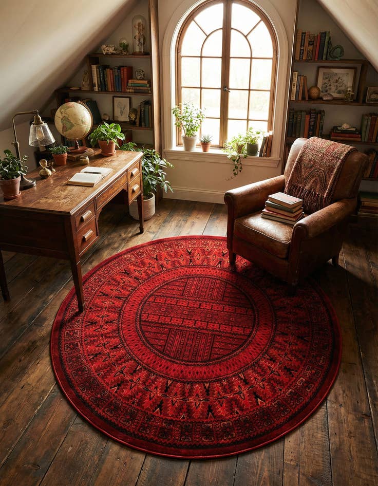 Detail image of 5' 3 x 5' 3 Bokhara Round Rug