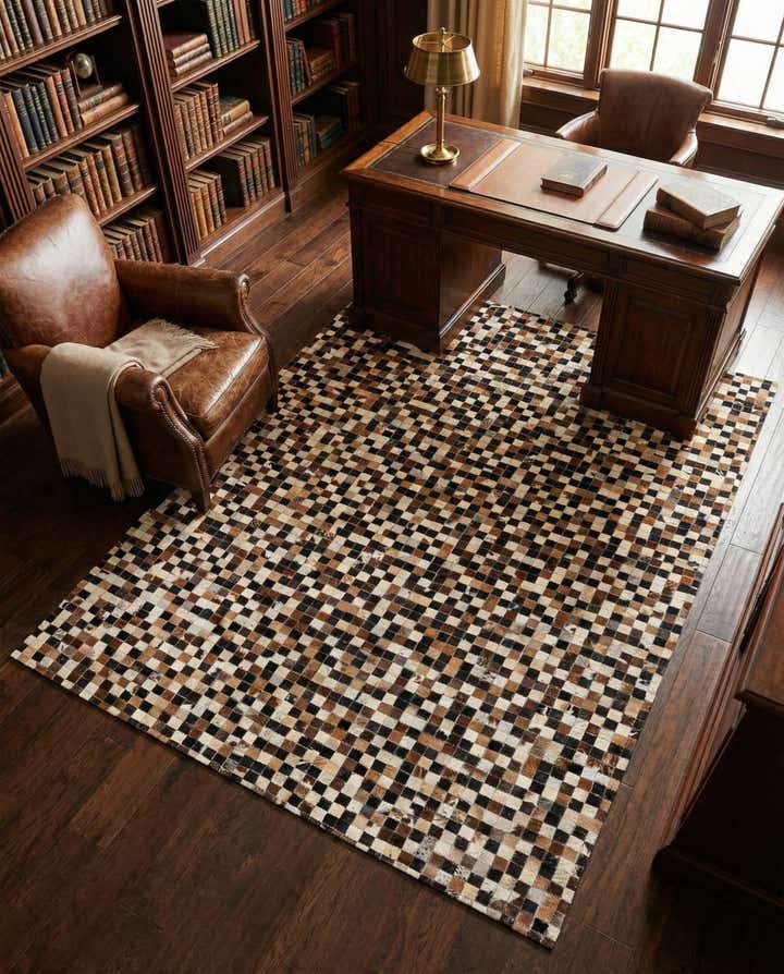 5' 3 x 7' 6 Cowhide Stocks Rug