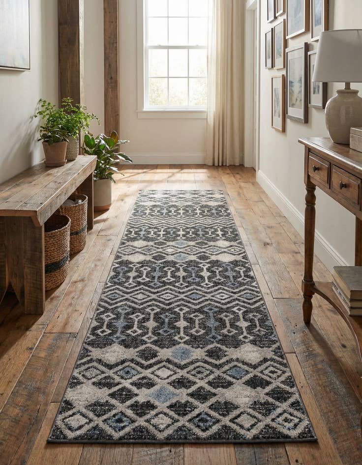 Detail image of 2' x 8' Eco Trellis Runner Rug