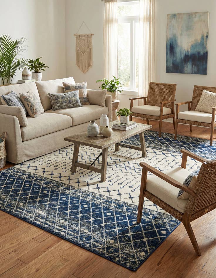 Detail image of 10' x 13' Moroccan Trellis Rug