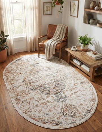 Ivory Highbury Oval Rug