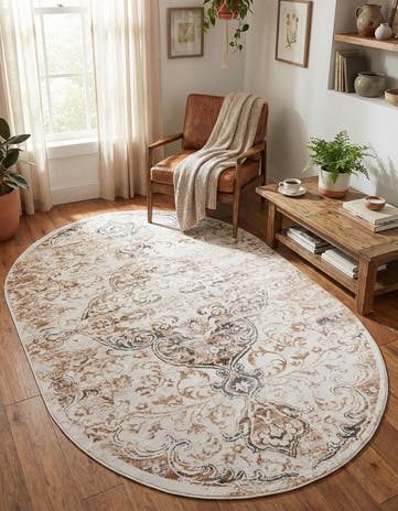 Ivory Highbury Oval Rug