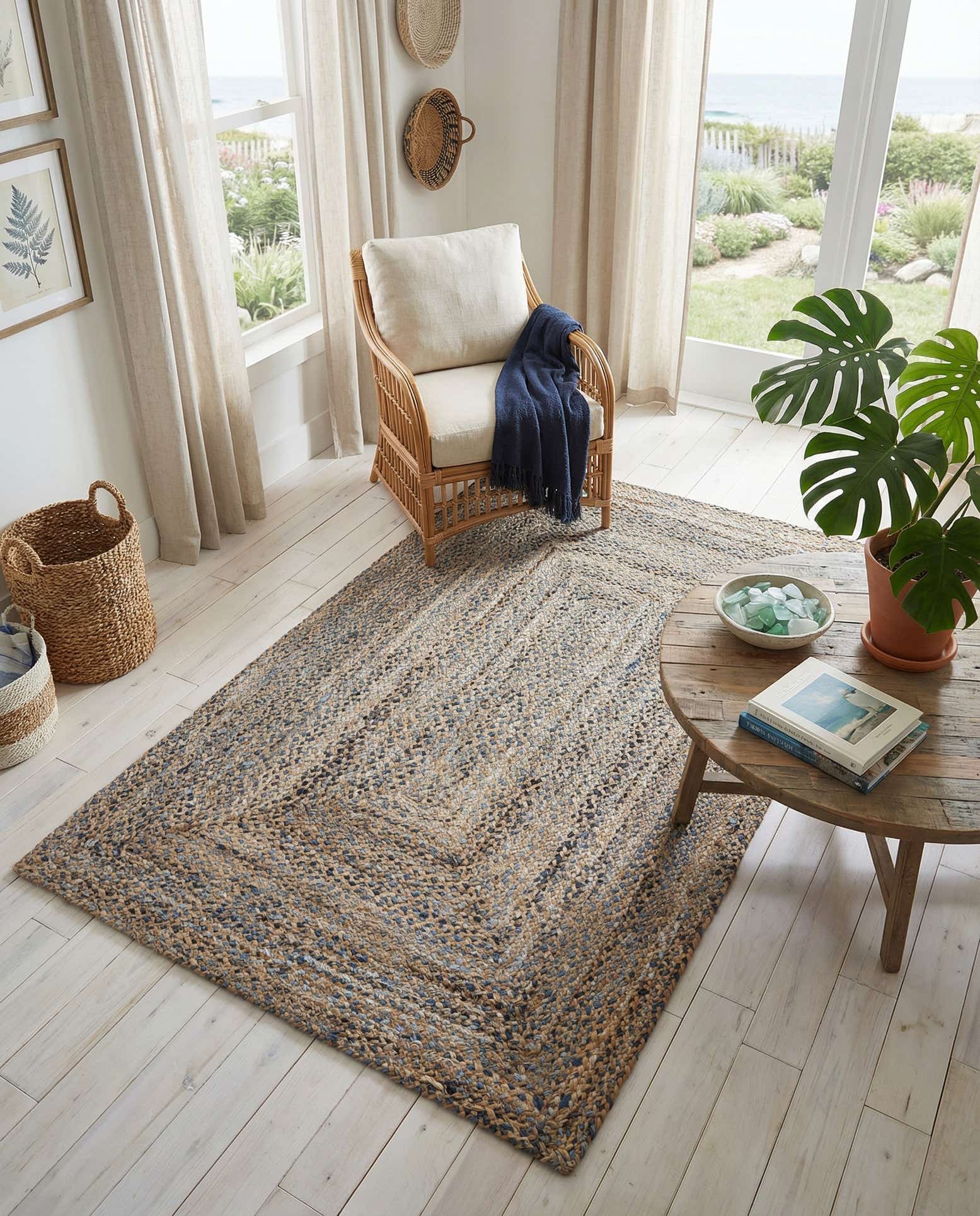 155cm x 245cm Handgefertigt Braided Chindi Teppich