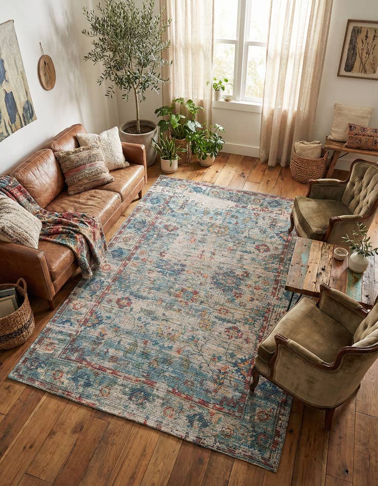 Detail image of 6' 1 x 9'  Hand Woven Chenille Jute Rug