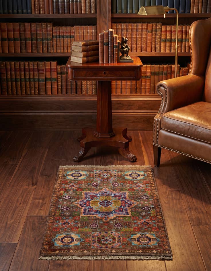Detail image of 2' 1 x 2' 11 Hand Knotted Mamluk Ziegler Rug