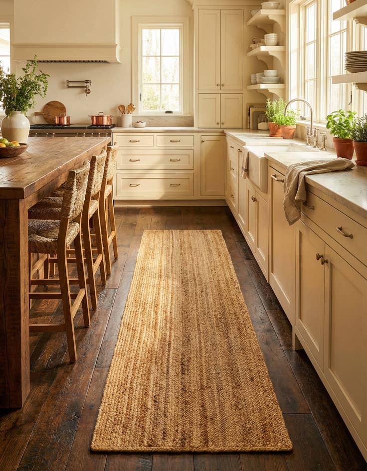 Detail image of 2' 7 x 10'  Hand Braided Jute Luxe Runner Rug