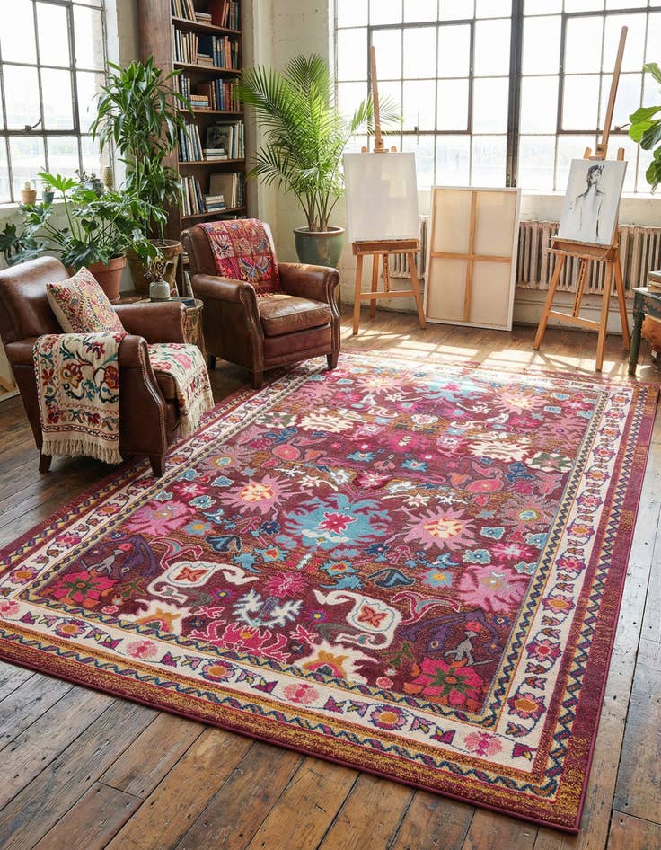 Detail image of 10' 6 x 16' 5 Washable Fleur Rug