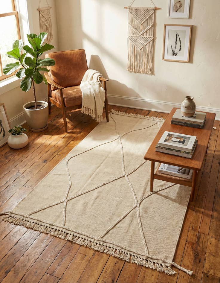 Detail image of 3' 5 x 5' 1 Hand Knotted Moroccan Wool Rug