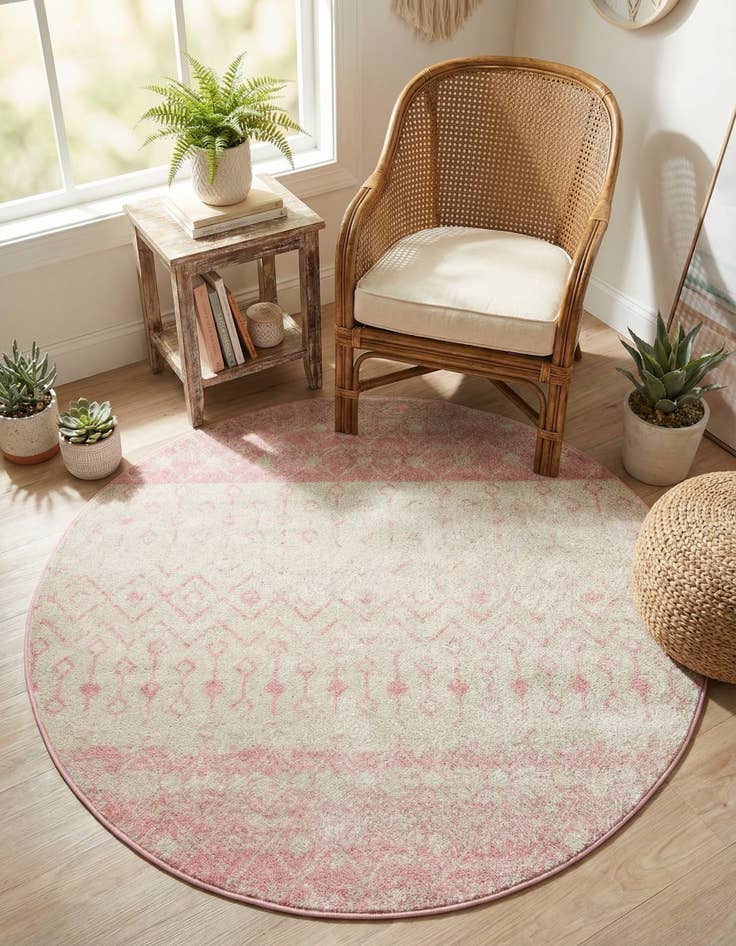 Detail image of 6' x 6' Moroccan Trellis Round Rug