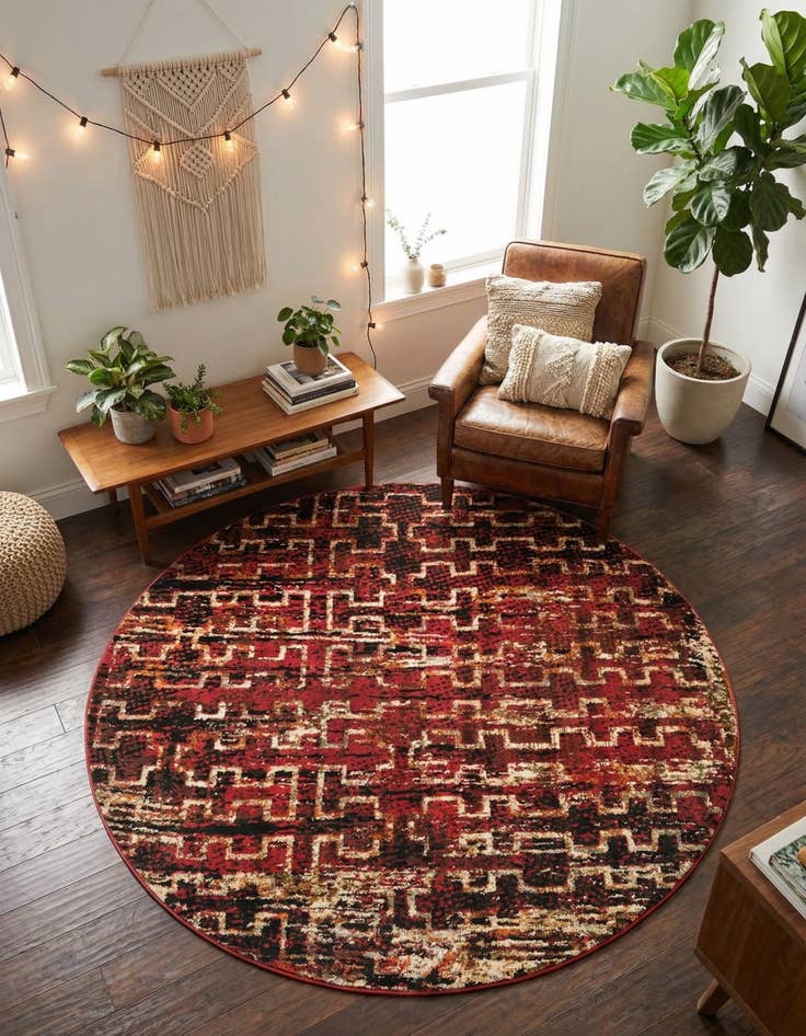 Detail image of 5' 3 x 5' 3 Saturn Round Rug