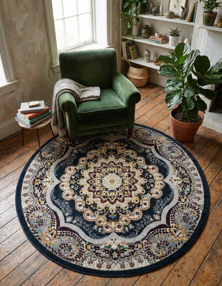 Detail image of 5' 3 x 5' 3 Kamala Washable Round Rug