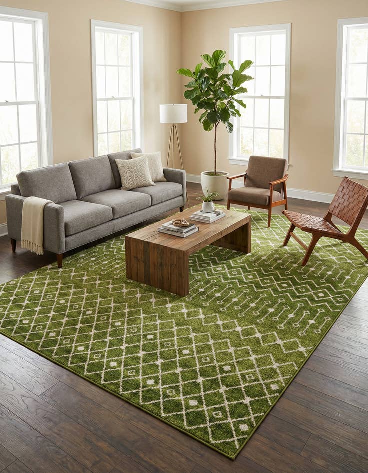 Detail image of 10' x 13' Moroccan Trellis Rug