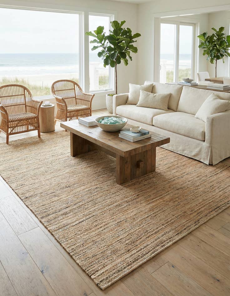 Detail image of 9' x 12'  Hand Woven Palm Beach Jute Rug