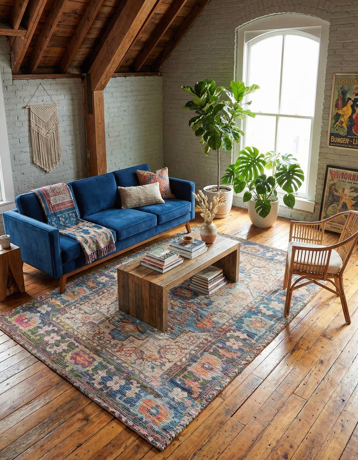 Detail image of 6' 1 x 9' Hand Woven Chenille Jute Rug