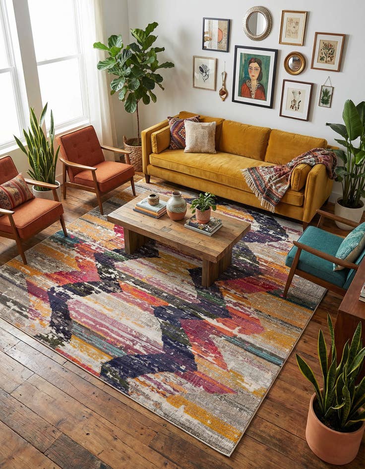 Detail image of 7' 10 x 7' 10  Washable Vivid Square Rug