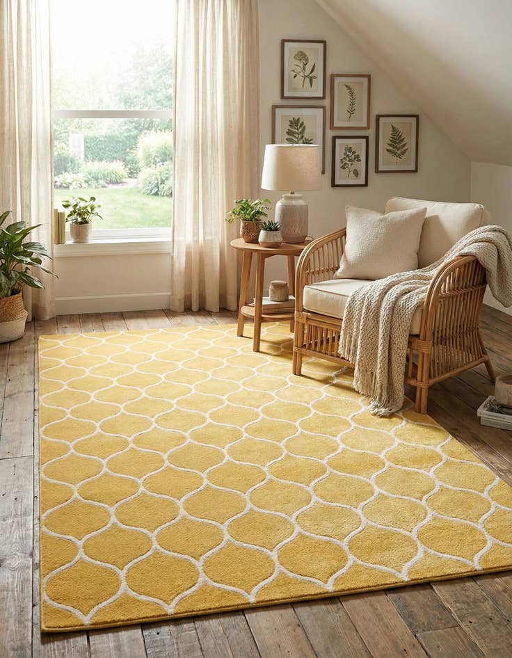 Detail image of 5' 3 x 8' Lattice Frieze Rug