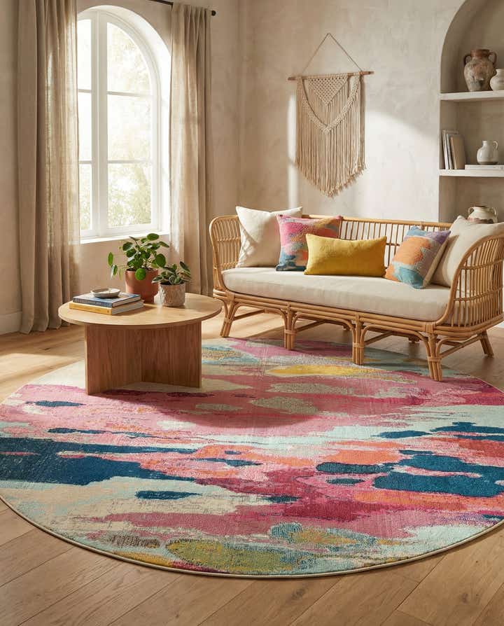 Unique Loom Laurnell Estrella Area Rug - 8' x 8' Round