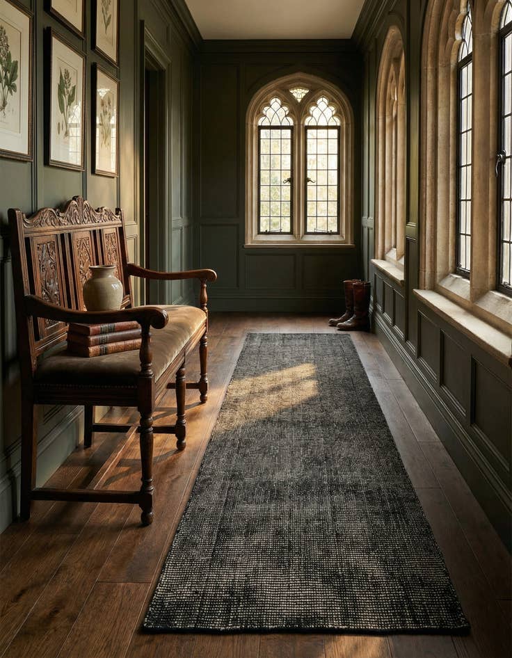 Detail image of 2' 7 x 12' Hand Woven Jill Zarin English Manor Farmhouse Wool Runner Rug