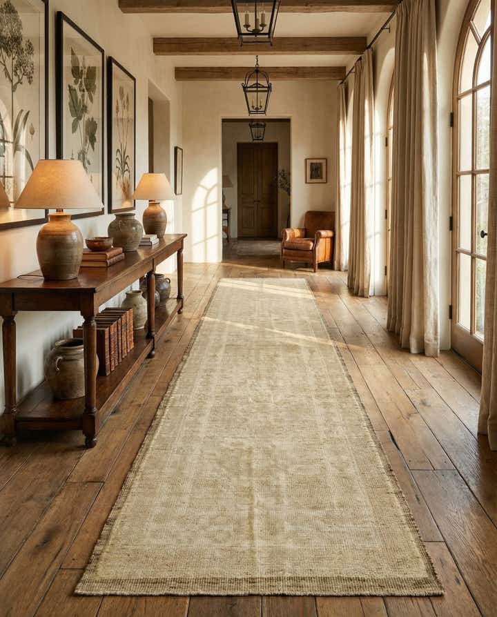 2' 8 x 10' 5 Hand Woven Oushak Wool Runner Rug