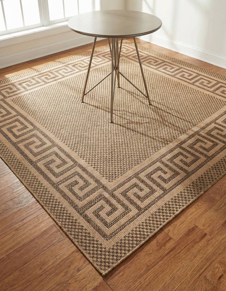 Detail image of 6' x 6' Washable Border Indoor / Outdoor Square Rug