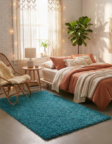 4' x 6' Solid Shag Rug