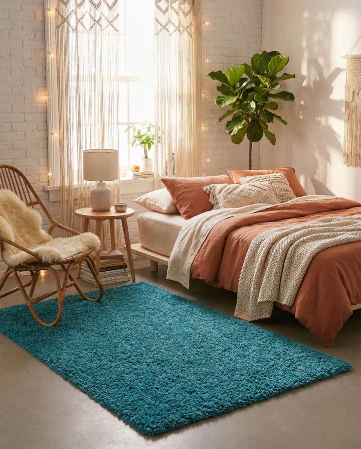 125cm x 185cm Solid Shag Teppich