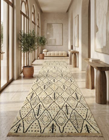 4' 11 x 22' 2 Hand Knotted Moroccan Wool Runner Rug