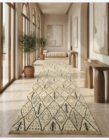 4' 11 x 22' 2 Hand Knotted Moroccan Wool Runner Rug