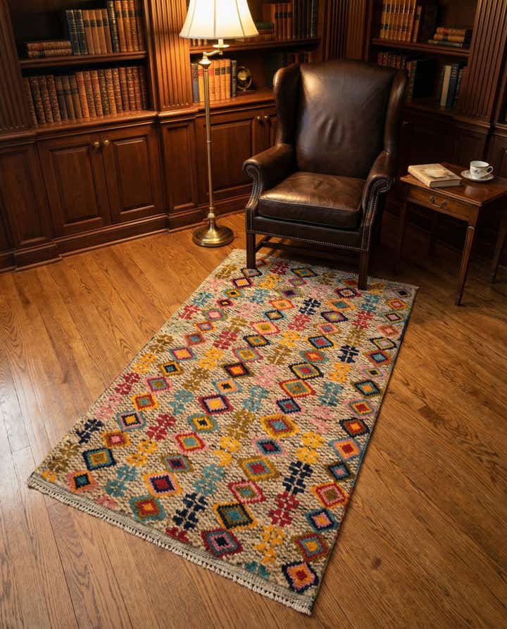 2' 7 x 4' Hand Knotted Balouch Wool Rug