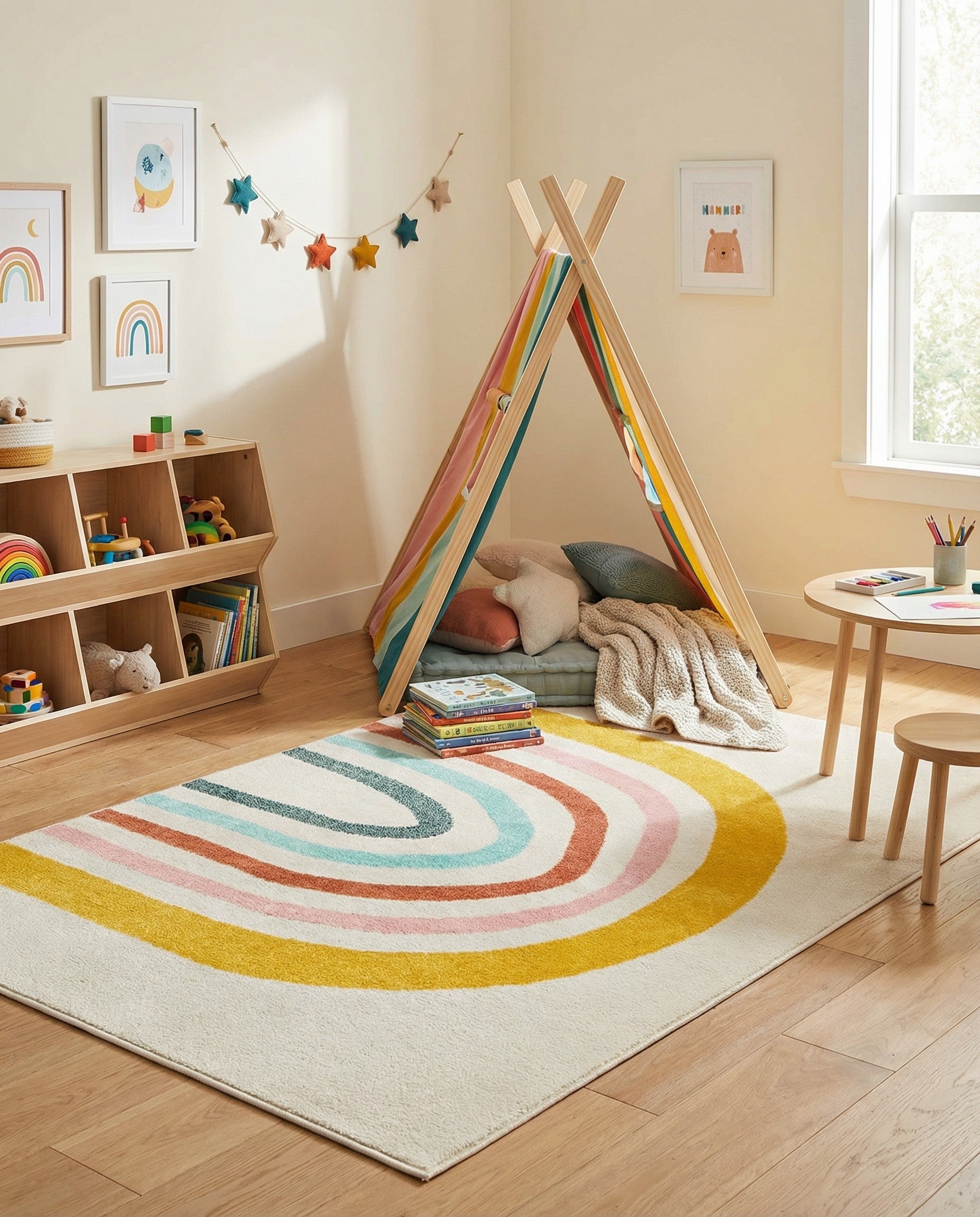 4' x 6' Rainbow Whimsy Kids Rug