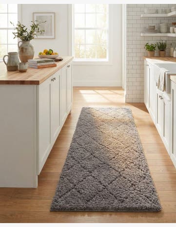 2' x 6' 9 Trellis Shag Runner Rug