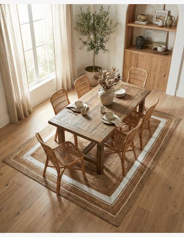 Natural and White Handmade Braided Jute Rug