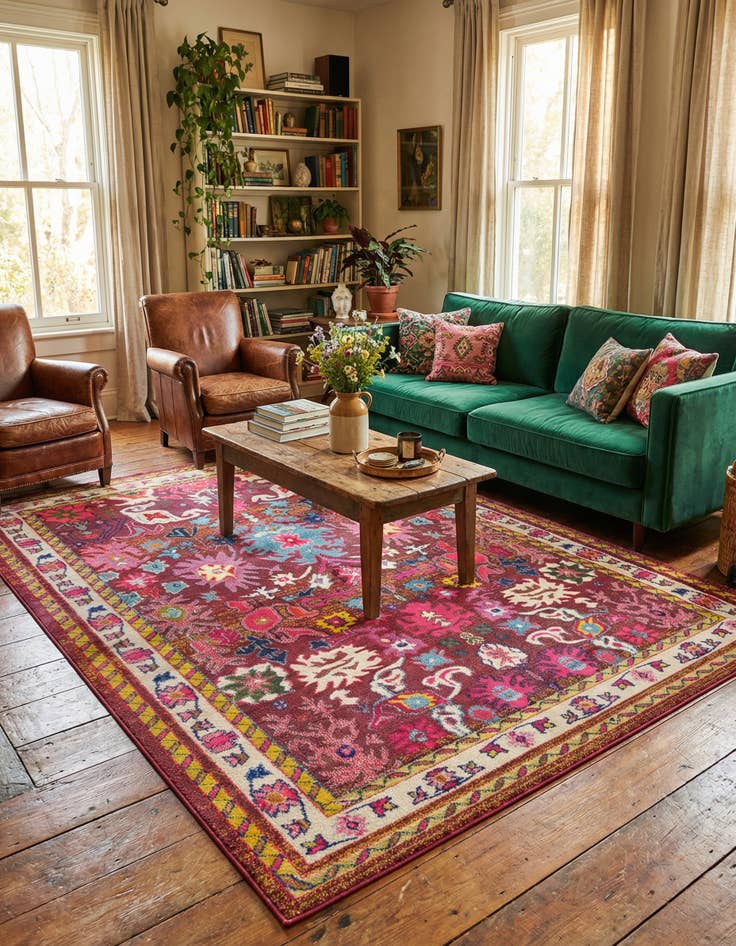 Detail image of 8' x 11' Washable Fleur Rug