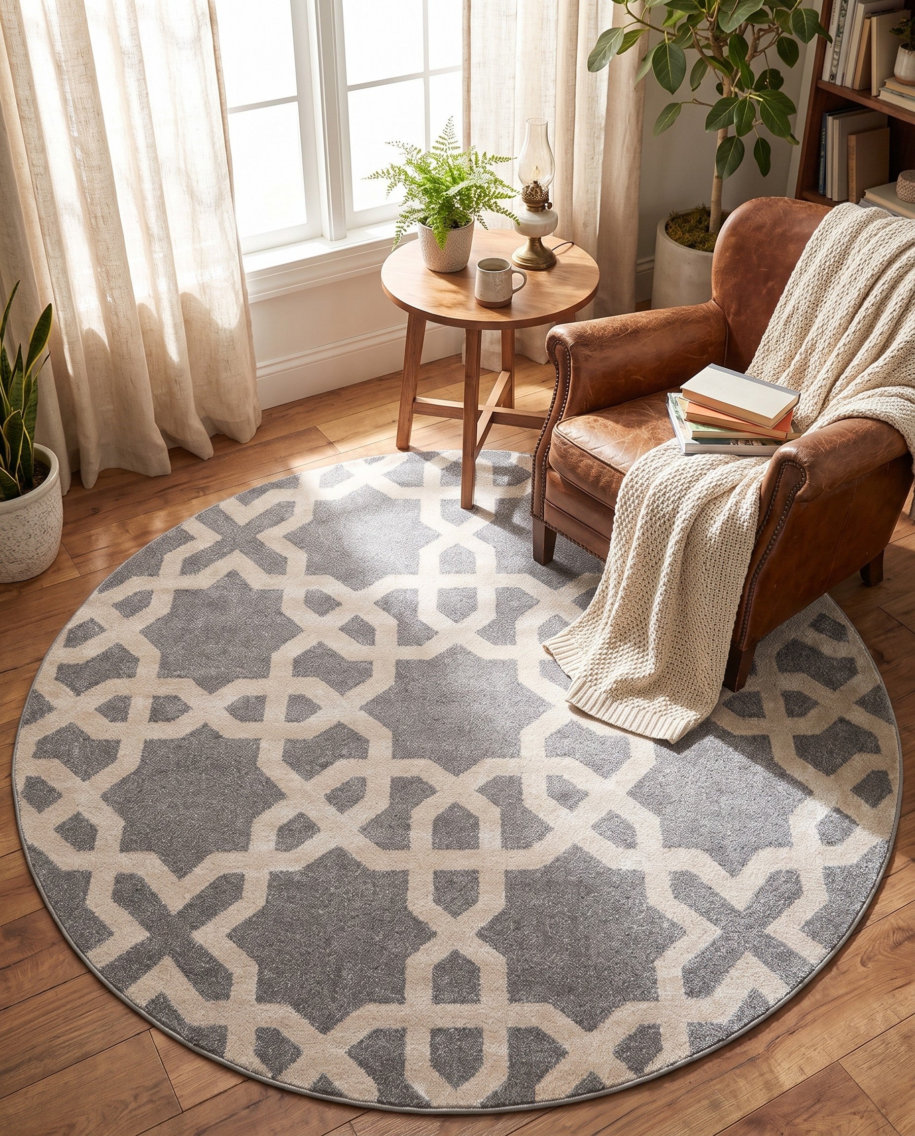 6' x 6' Lattice Round Rug