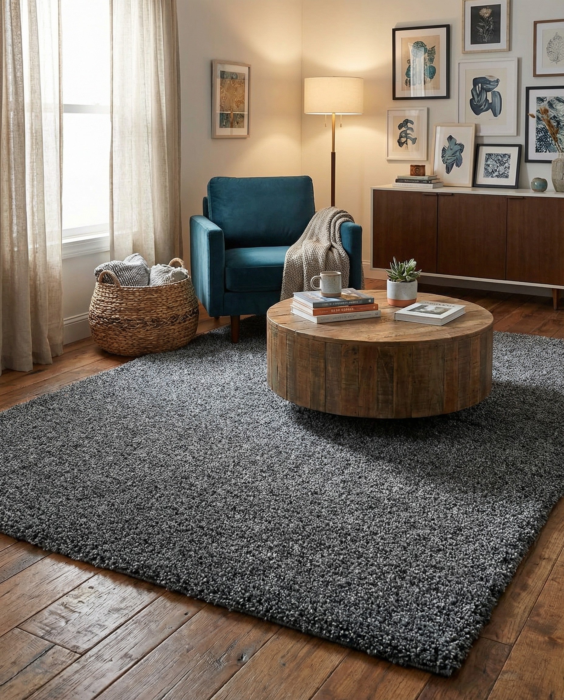 7' x 10' Soft Solid Shag Rug