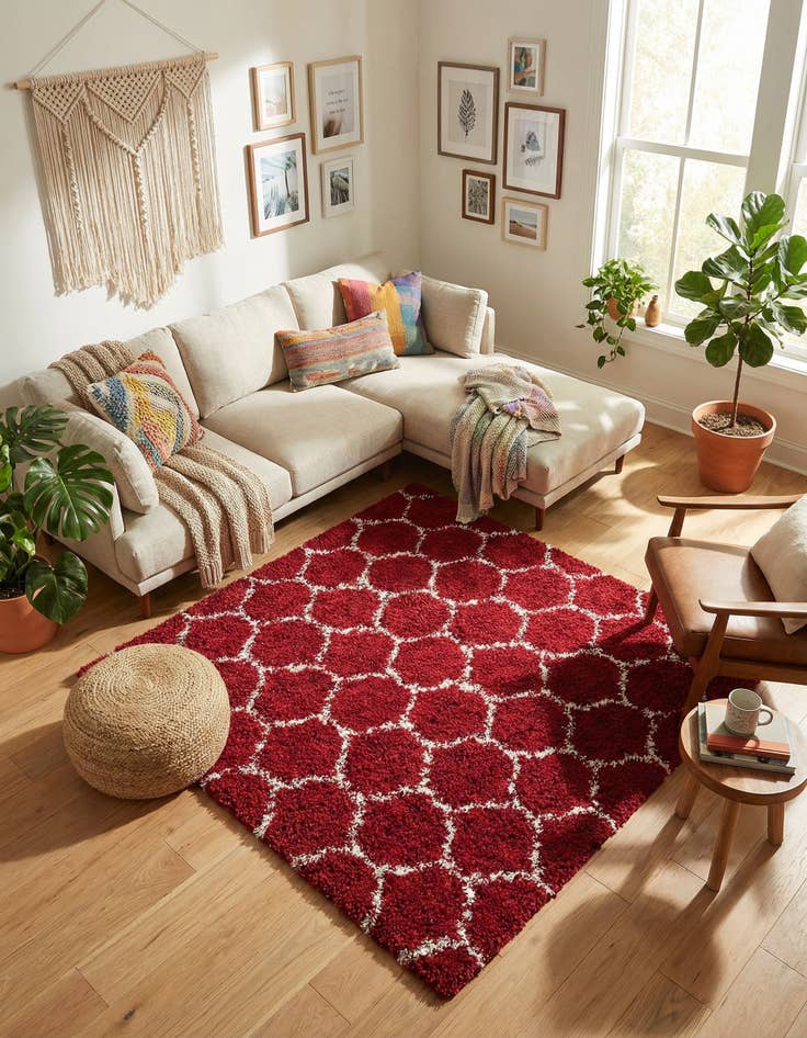 Detail image of 6' x 6' Trellis Shag Square Rug