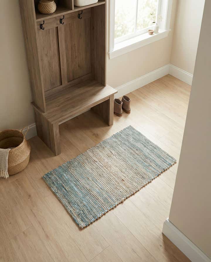 2' x 3' 1 Hand Woven Chenille Jute Rug