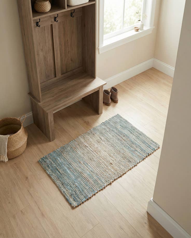 Detail image of 2' x 3' 1 Hand Woven Chenille Jute Rug