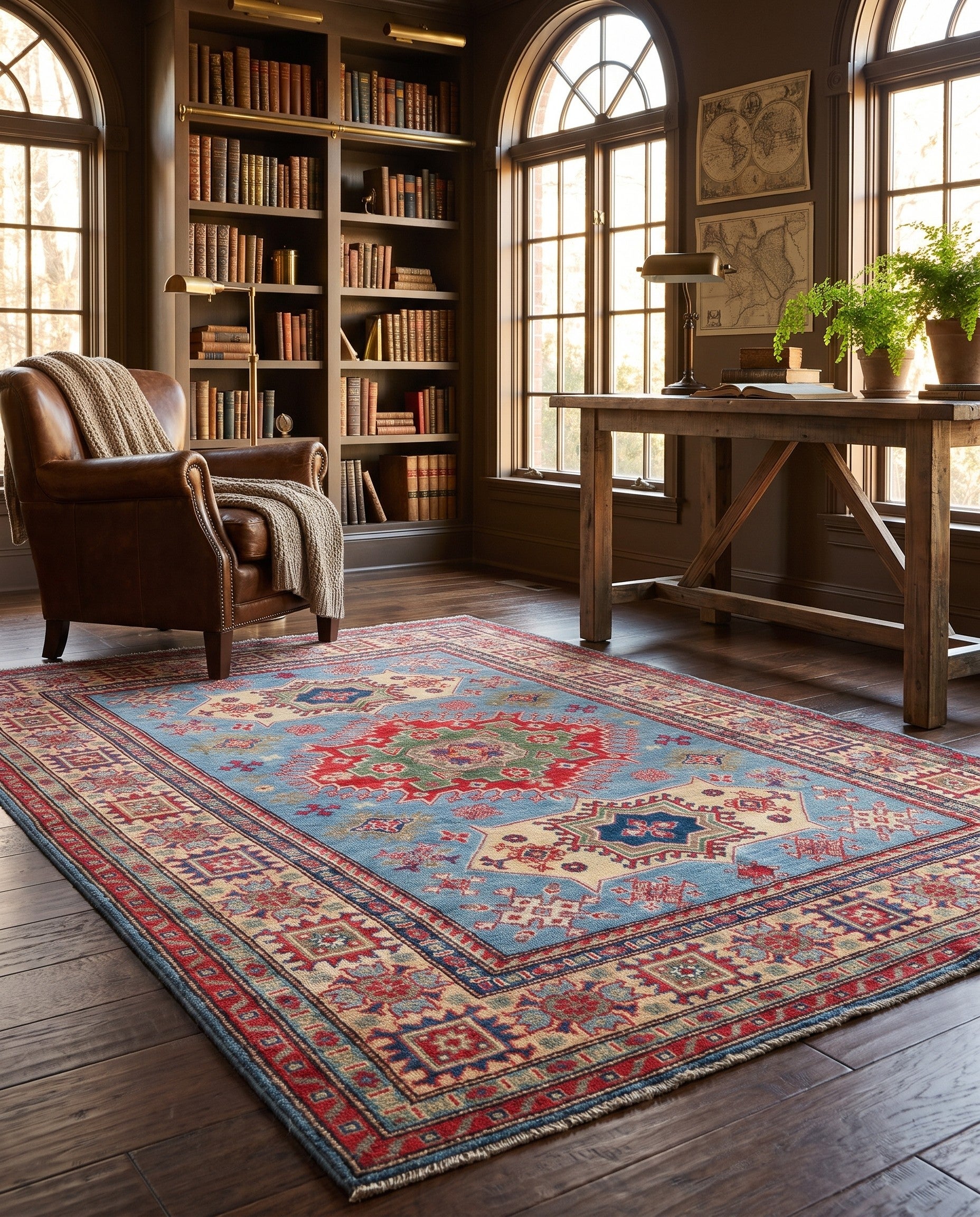 5' 3 x 7' 2 Hand Knotted Kazak Rug