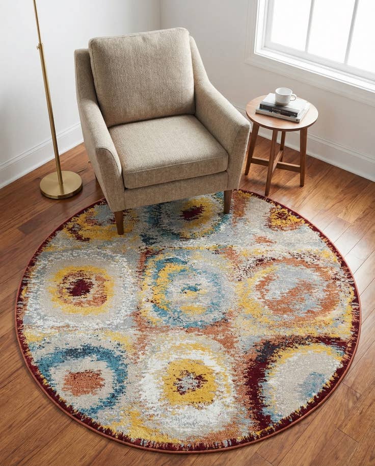 Detail image of 5' 3 x 5' 3 Kamala Washable Round Rug