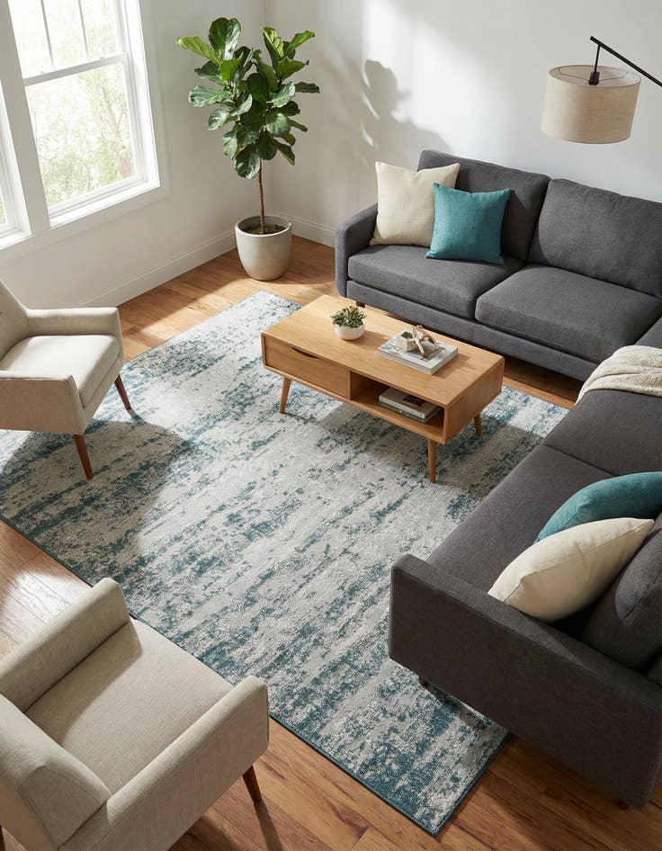 Detail image of 7' x 10' Easy-Clean Modern Indoor / Outdoor Rug