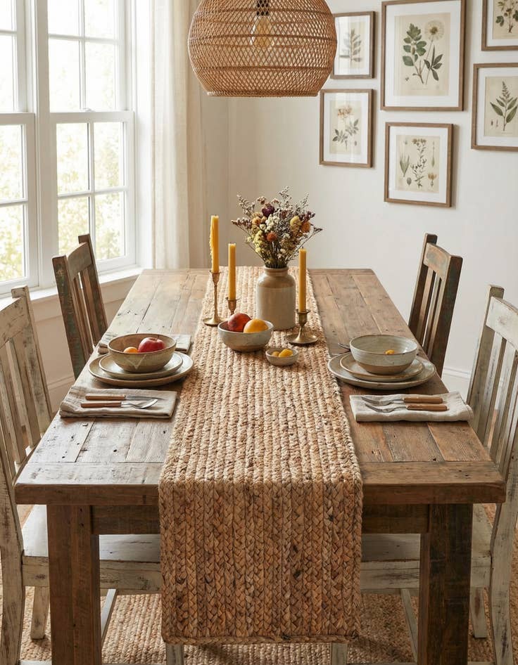 Detail image of 1' 2 x 4' 1 Handmade Braided Jute Table Runner Rug