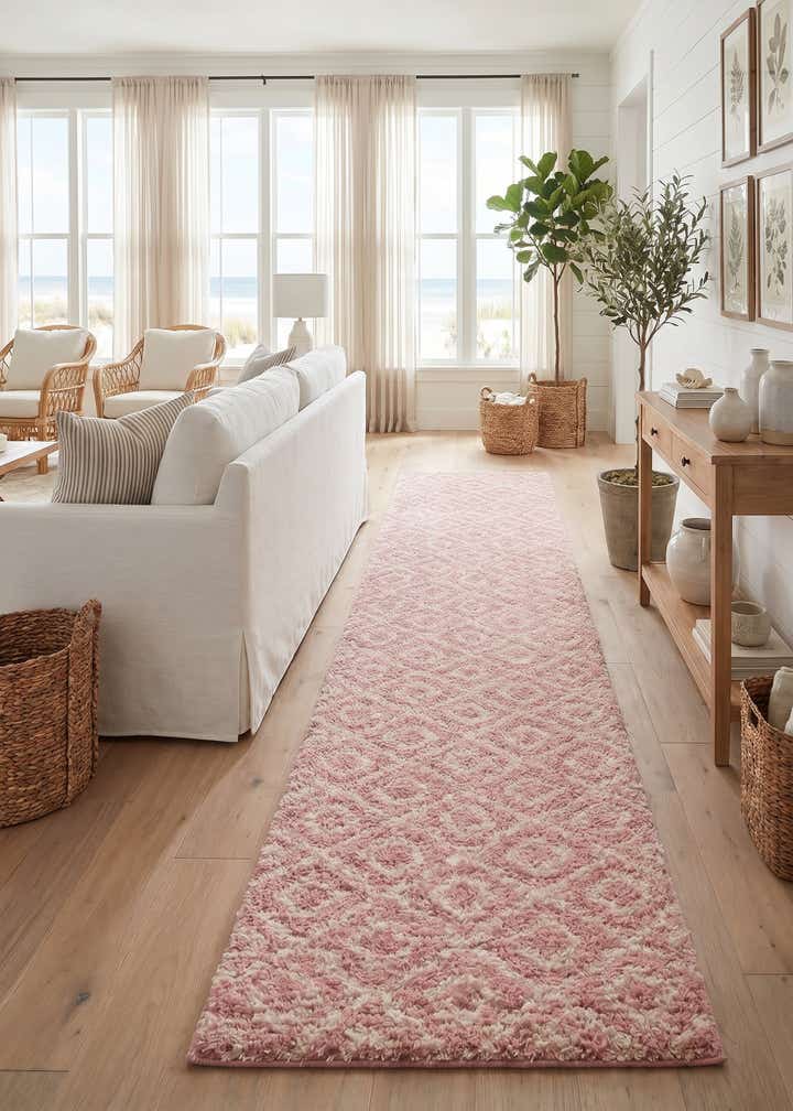 3' 3 x 16' 5 Trellis Shag Runner Rug