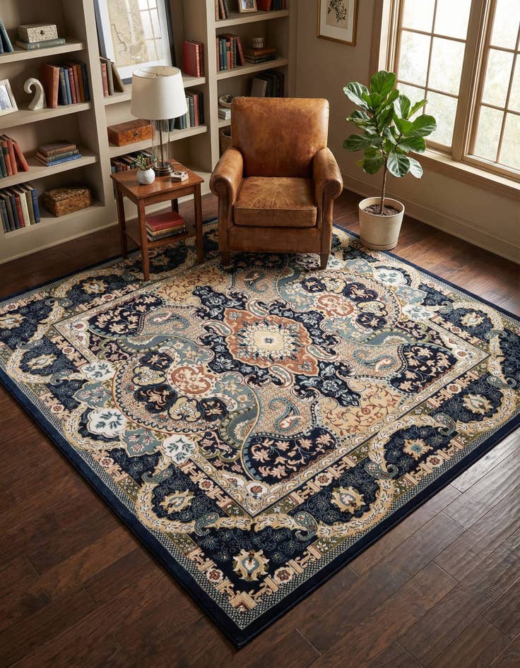 Detail image of 7' 10 x 7' 10 Nain Design Square Rug