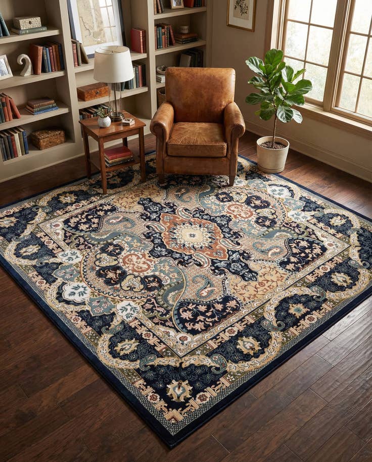 Detail image of 7' 10 x 7' 10 Nain Design Square Rug