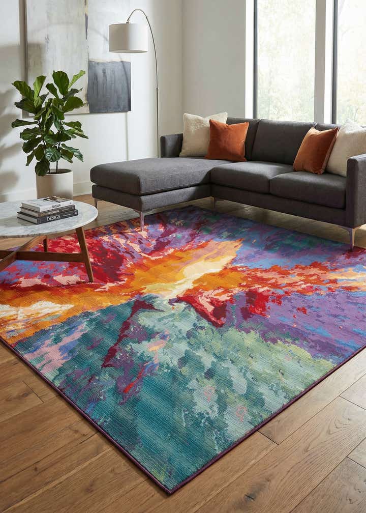 10' x 10' Easy-Clean Modern Indoor / Outdoor Square Rug