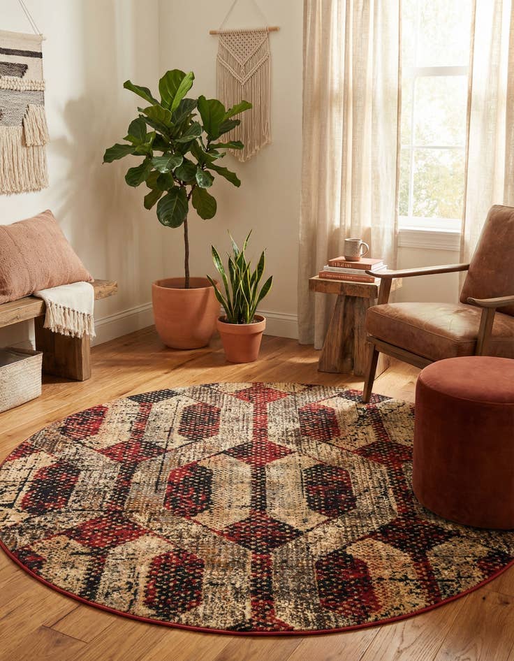 Detail image of 5' 3 x 5' 3 Saturn Round Rug