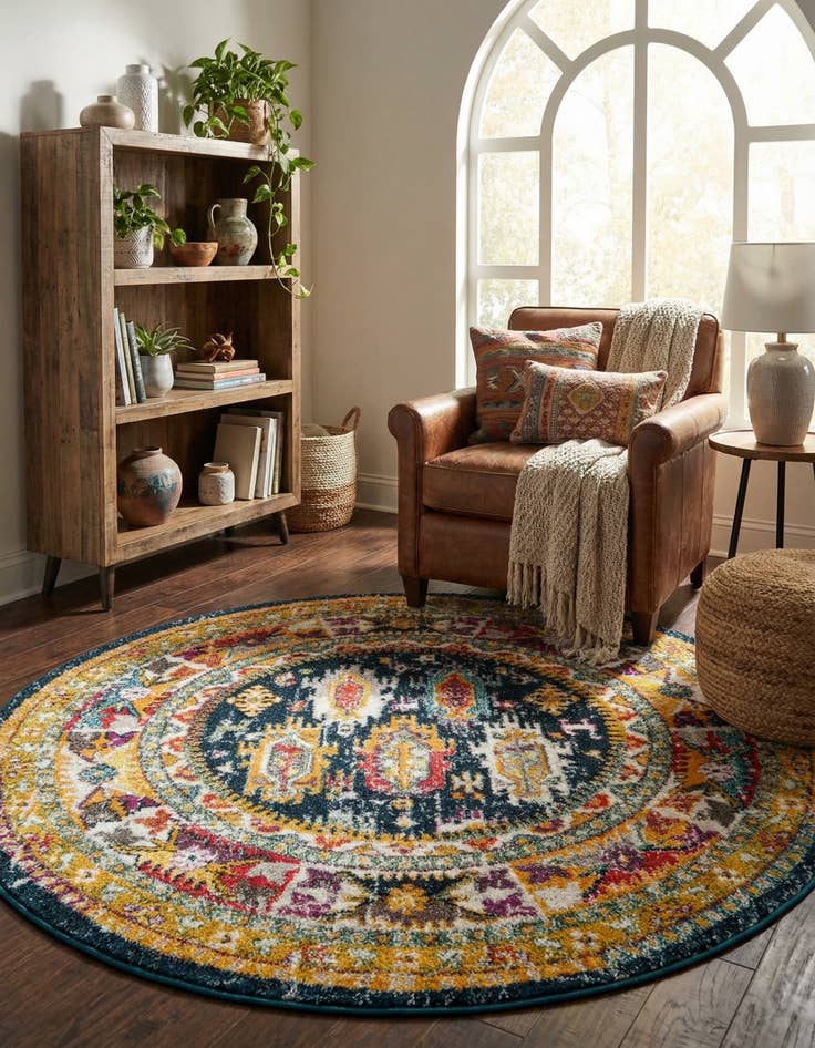 Detail image of 5' 3 x 5' 3 Carrington Round Rug
